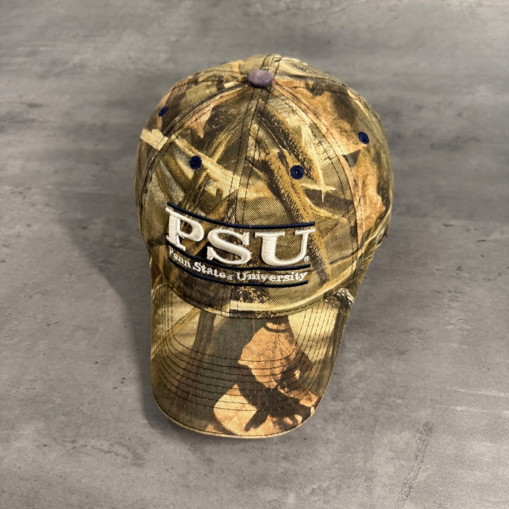 The Game PSU Penn State University Men Camo Strapback Hat Advantage MAX-4 HD